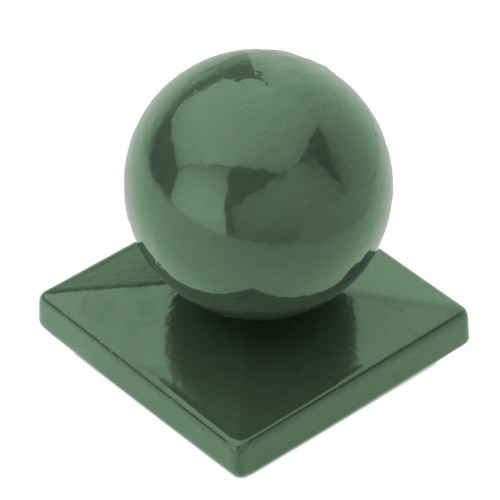Abdeckkappe Mit Kugel Für Zaunpfosten 60x40 Mm - Aluminium, Für Doppelstabmatten