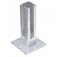 Fußplatte für Eckpfosten 60x60 Silbergrau (Verzinkt) – Stabile Befestigung für Ihren Zaun